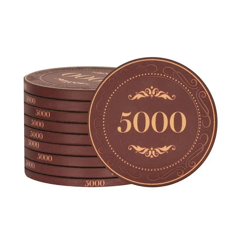 10pcs Poker Chips 43mm Ceramic Matte Texture Professional Texas Poker Botton Code Baccarat Game Board Table Entertainment Set