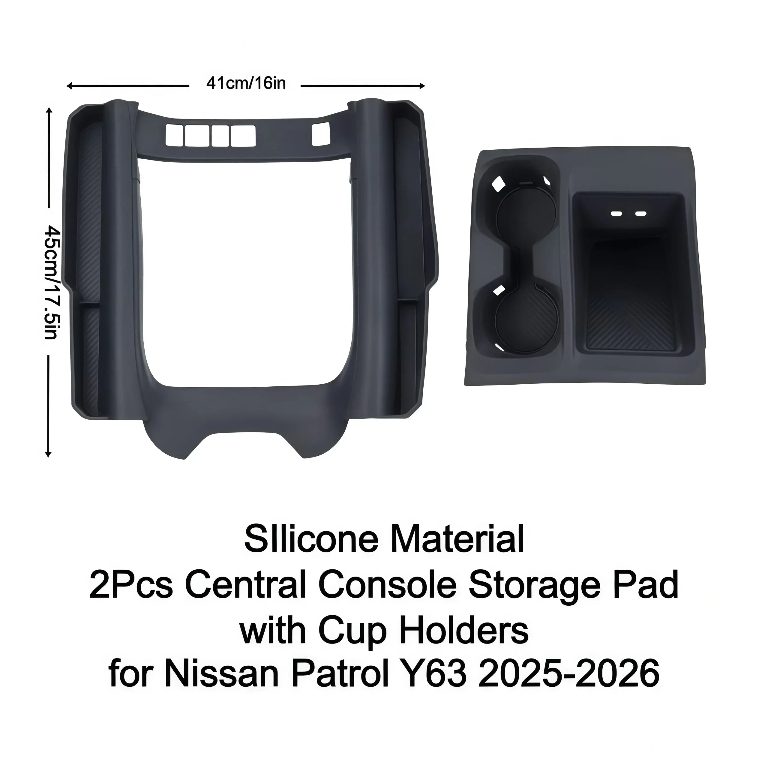 Center Console SIlicone Storage Box with Cup Holde for Nissan Patrol Y63 Interior Accessories, Shift Gear Cover for Y63