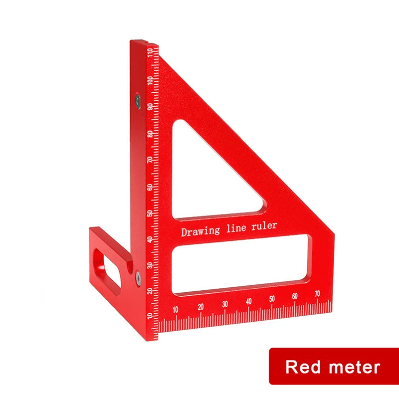 [ZY]Precision Aluminum Alloy Miter Triangle Ruler 45°/90° Woodworking Square Protractor 3D Multifunctional Measuring Toolsolss