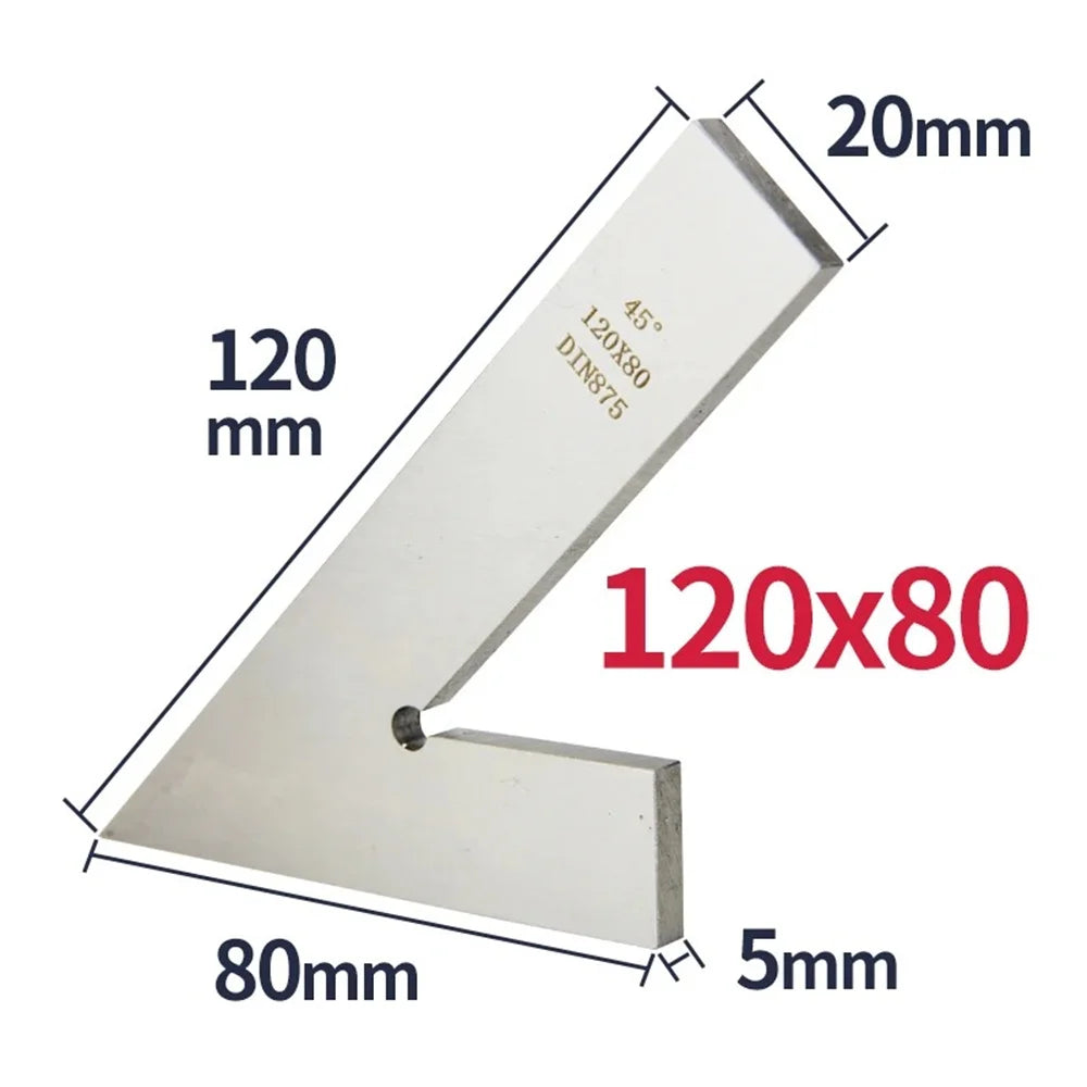 45 Degree Flat Edge Square Ruler For Carpentry Measurment Try Square Carpenter Tools Woodworking Metal Angle Ruler Set Squares