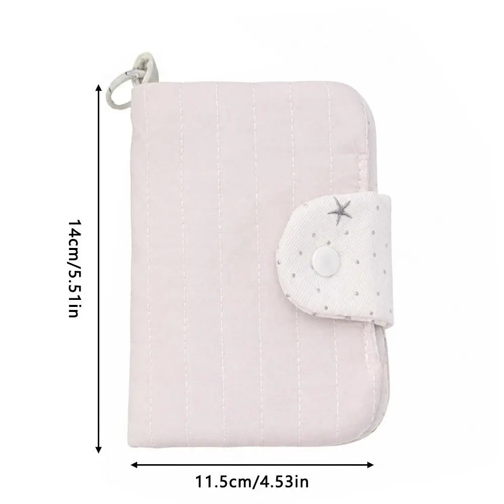 1pc Multi-functional Cloth Passport Holder Star Polka Dot Portable Coin Purse Card Wallet Women Girls