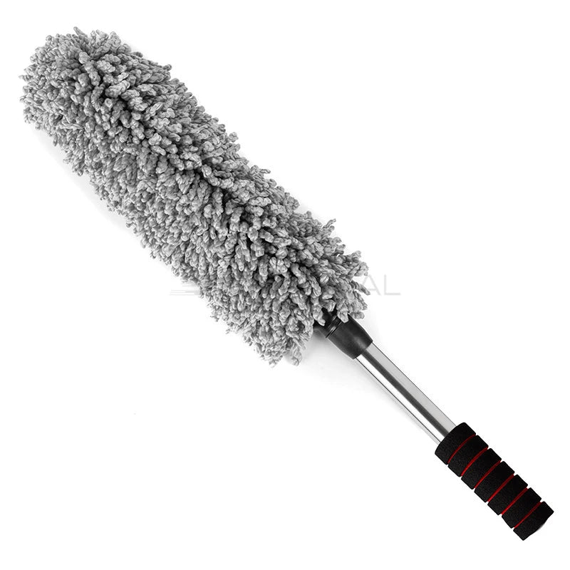 SEAMETAL Retractable Car Duster Stainless Steel Long Handle Dusting Brush Microfiber Dust Remover Car Household Cleaning Tools