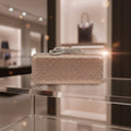2026 Cross-Border New Style Silk Rhinestone-Shaped Clutch Bag Magnetic Clasp Single Shoulder Crossbody Ladies Evening Bag Luxury