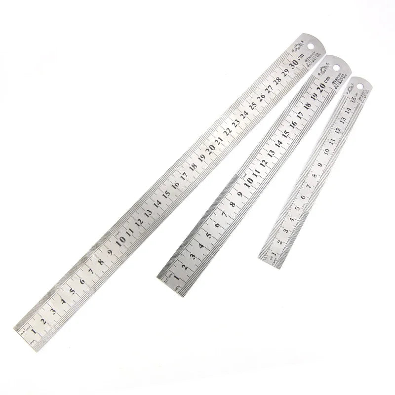 Tyture Straightedge Double Side Scale Metal Ruler High Quality Stainless Steel Woodworking Drawing Measuring Tools 0-15/25/30mm