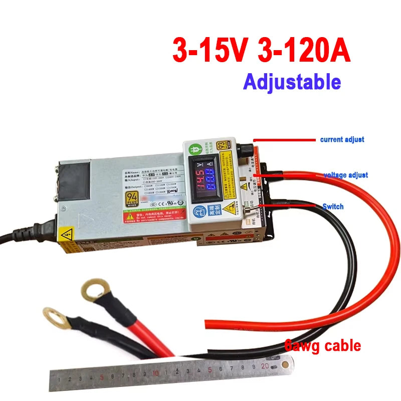 12V 120A Adjustable Charger Lifepo4 3-15v 3-120A 100A 80A 60A 50A 14.6V 4.2V Charger 12.6v 100A Lithium Polymer For Lithium Ion