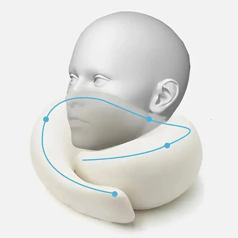 Travel Neck Pillow Memory Foam U Shaped Snail Style Portable Adjustable Soft Noon Break Sleep