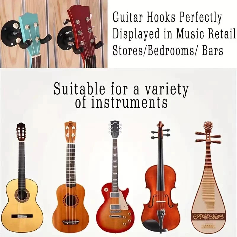 Round Black Metal Guitar Hanger, Guitar Wall Mount, Wall Hook Bracket, Skateboard Hook, Suitable For All Sizes Of Guitars Bass M