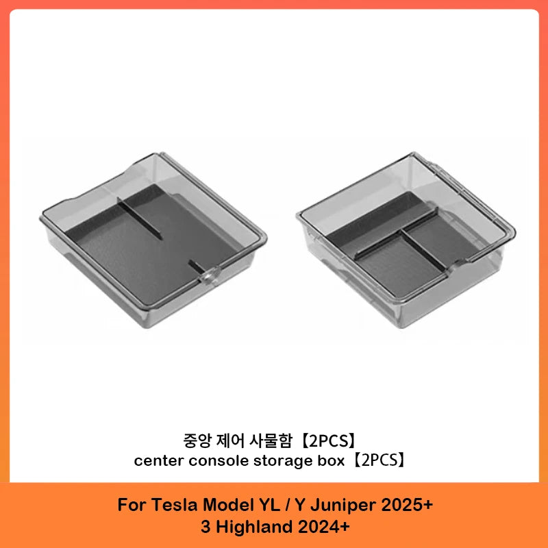 Center Console Upper Storage Box ABS Silicone Non-Slip Front Rear Armrest For Tesla Model 3 Model Y Juniper YL Car Supplies