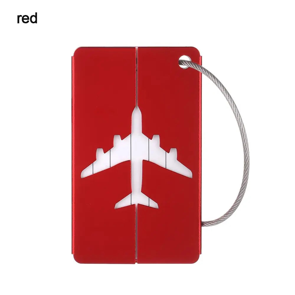 Aluminium Travel Luggage Tags Reusable Suitcase Baggage Labels Holiday Suitcase Labels Travel Bag ID Plane Identifier With Ropes