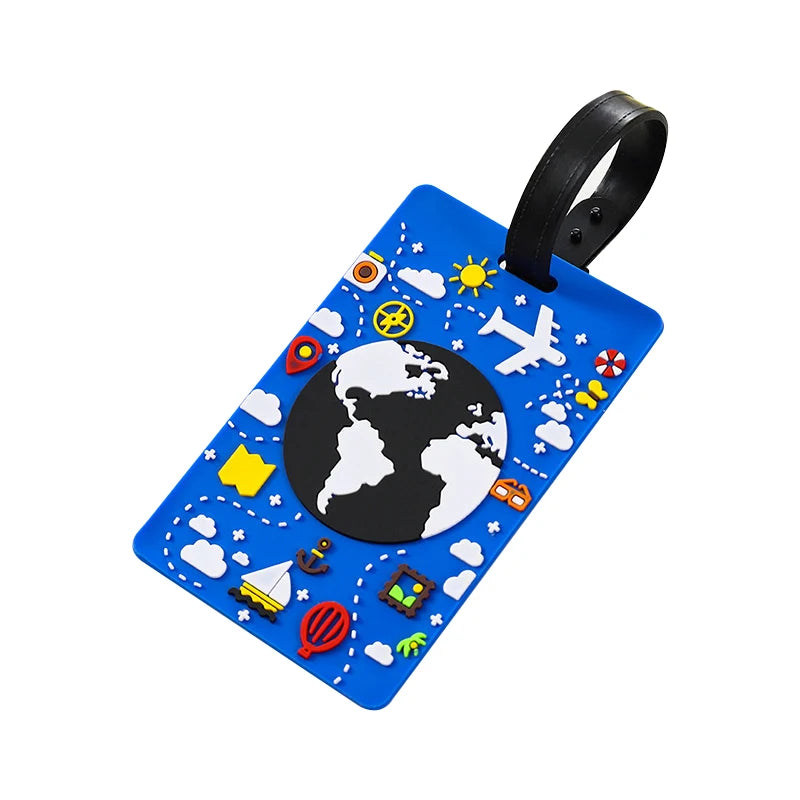 Travel Accessories Creative Baggage Boarding Tags Luggage Tag Cartoon Car Bus Aircraft Suitcase ID Addres Holder Portable Label