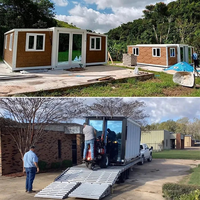 3 Bedrooms Expandable Container House 2 Story Fold Up Portable Office Prefab Modular Waterproof Eco-Friendly Modern Design