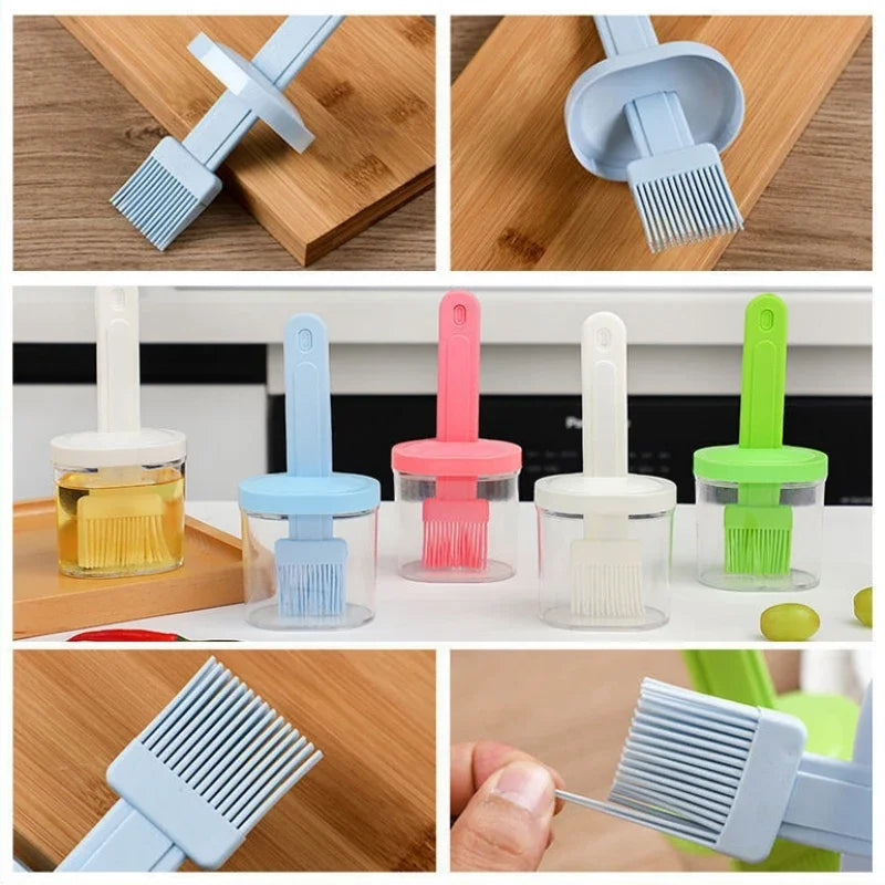 BBQ Brush Split Type High Temperature Resistant Silicone Nylon Oil Brush Bottle Cake Baking Cream Cooking Kitchen Household Tool