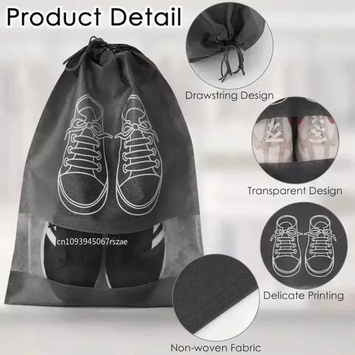 1-30PCS Shoes Storage Organizer Bags Non-Woven Shoe Dust Bags Portable Travel Shoe Bag Shoes Storage Packing Pouch Organizers
