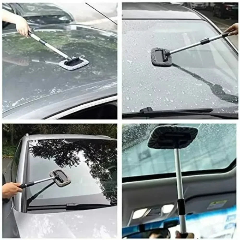 New for Telescopic Microfiber Car Windshield Cleaner Brush Window Glass Scraper Mist Eliminator