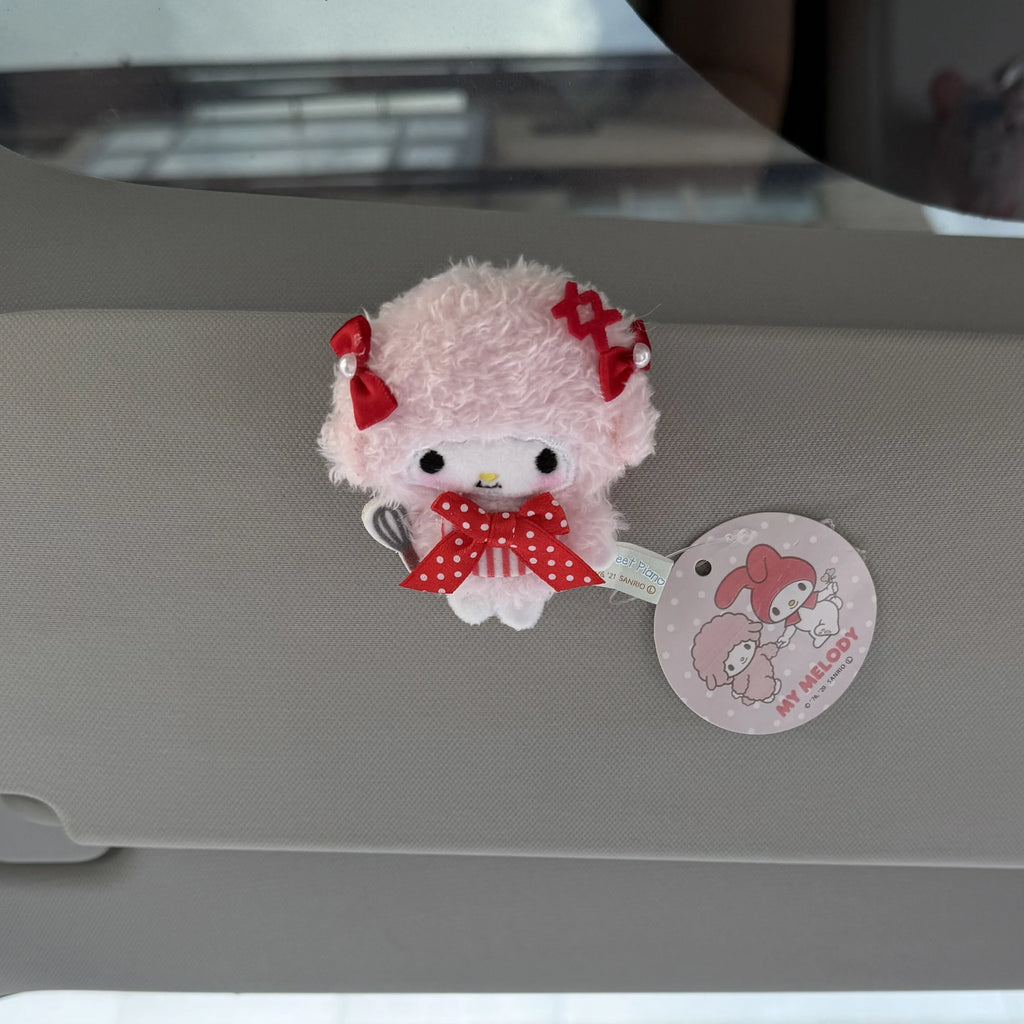 Sanrio Melody Car Auto Sun Visor Glasses Box Sunglasses Clip Card Ticket Holder Fastener Pen Case Eyeglasses Clips Accessories