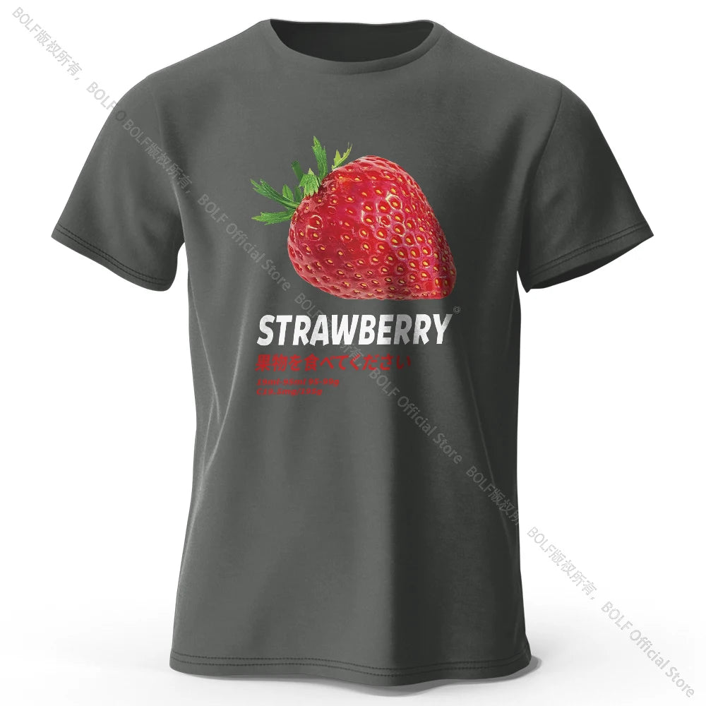 Strawberry Print T-shirt - Cute & Trendy Summer Top for Men Women, Soft & Comfortable Pure Cotton Tee