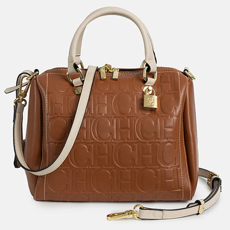 CH Women Handbag Embossed Leather Tote Bag Fashion Shoulder Bag Top Handle Purse Crossbody Bag Casual Work Travel Bag
