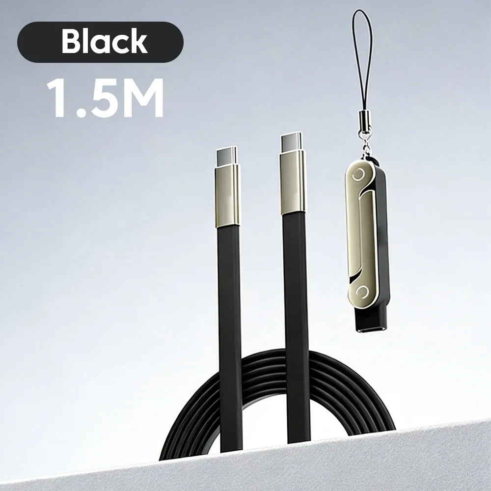 240W Fast Charging Cable Foldable Mobile Phone Holder Type C to Type C Data Cable PD Usb C Cable with Type C to type C Adapter