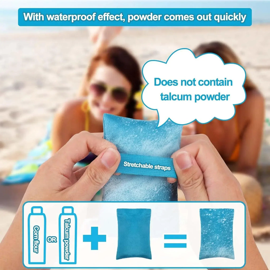 1PC Beach Holiday Camping Sand Removal Bag Powder Bag Sand Removal Brush Camping Holiday Beach Sunbathing Supplies