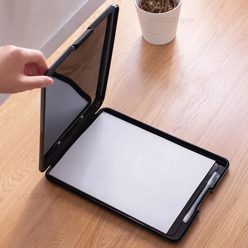 A4 Paper File Document Storage Box With Folder Clip Writing Board WordPad Office School Stationery Holder Organizer Case 8 Color