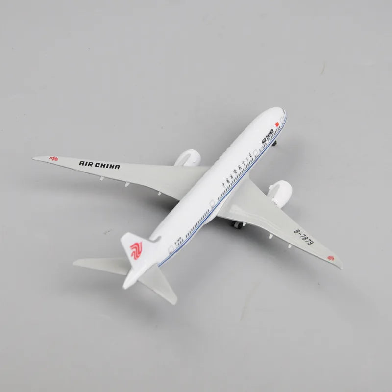 20cm Air China B787 Airplane Model Kit 1/300 Scale Die-cast Metal Model Plane Kit with Stand for Collections Display or Toy Gift