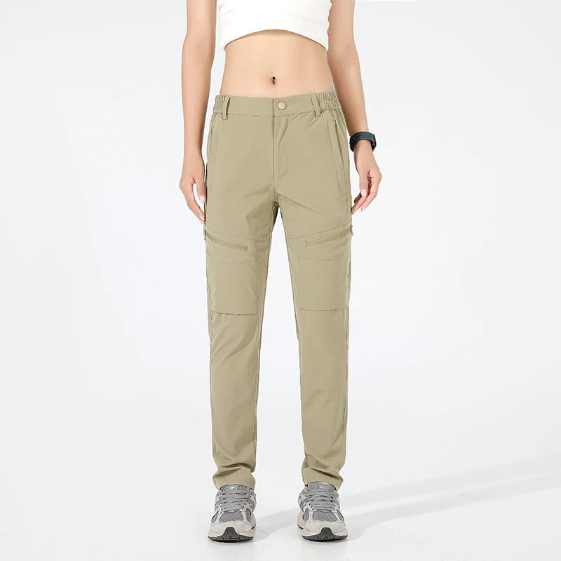 LNGXO Hiking Pants Women 4-Way Stretch Waterproof Summer Cargo Pants Trekking Climbing Camping Outdoor Sports Mountain Trousers