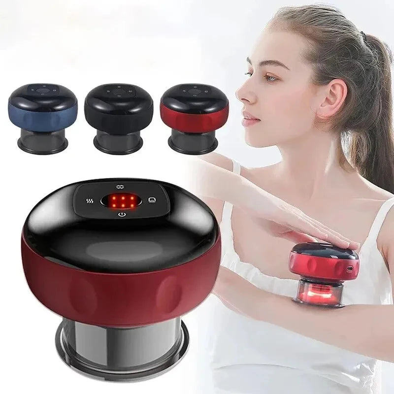 Intelligent vacuum cupping massager - Heating and body gua sha back, neck and arm cupping massager