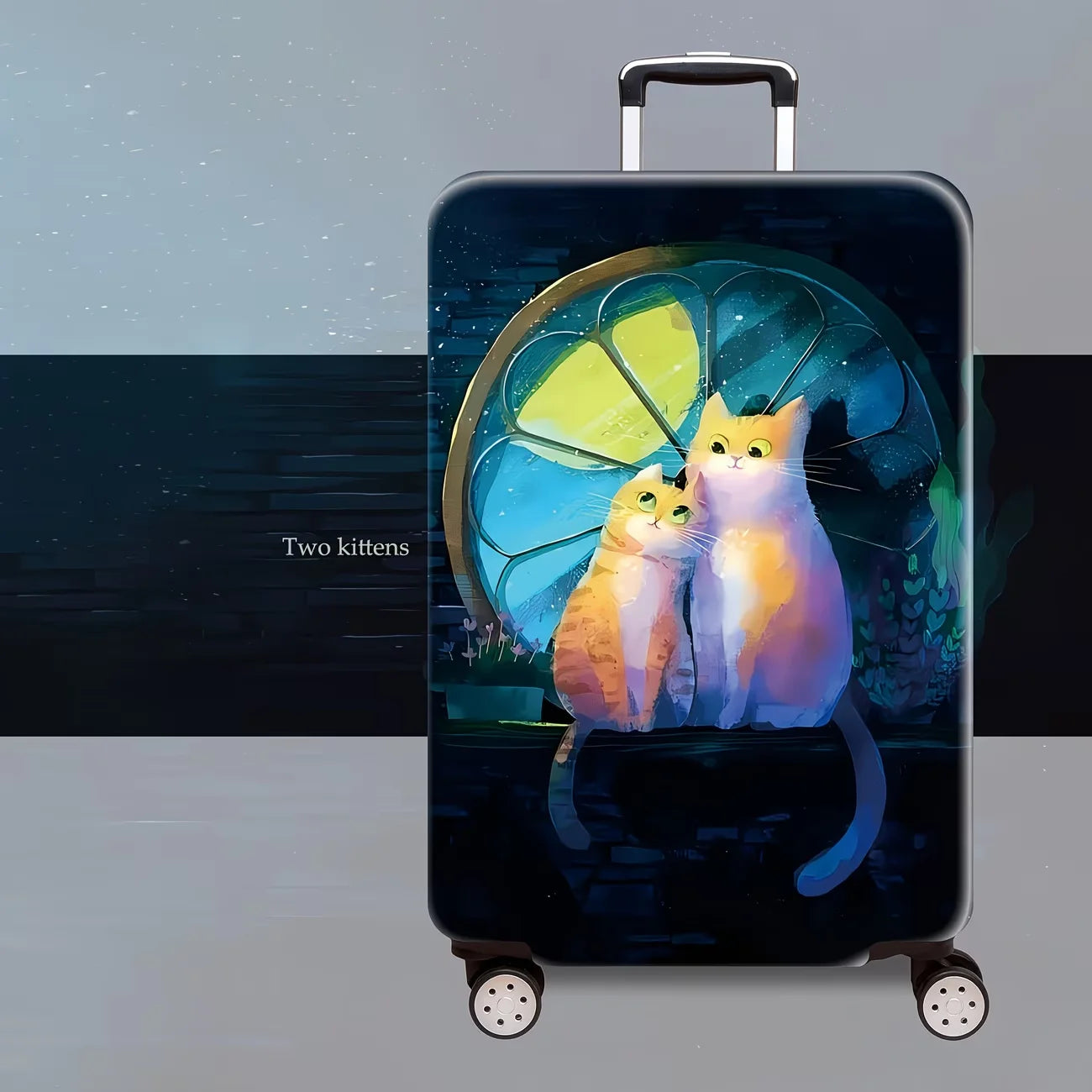 Naughty Kitten  Luggage Cover, High Stretch Elastic Anti-Scratch Dustproof Suitcase Protector for 20-32 Inch Travel Luggage