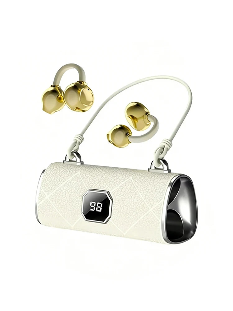 X22 Clip-On Wireless Bluetooth Headphones with Diamond Butterfly Ear Clips Noise-Canceling Headphones Type-C Charging For Gift