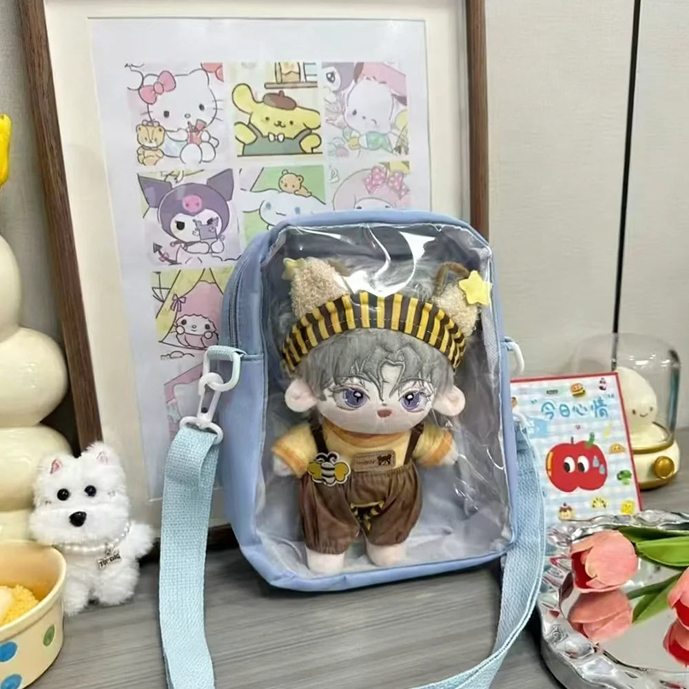 Kawaii 20cm Doll Ita Bag, Anime Style Transparent Crossbody Tote Bag, Casual & Versatile for Students