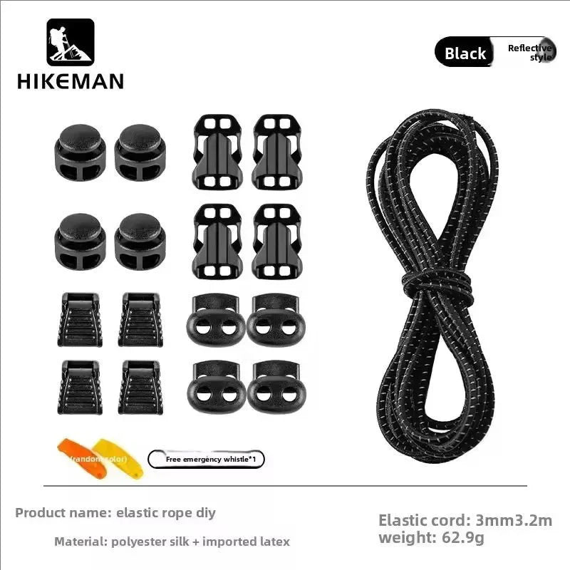 18 parts DIY Adjustable Backpack Buckle Elastic Expansion Strap for Outdoor Hiking Camping External Hanging Fastener