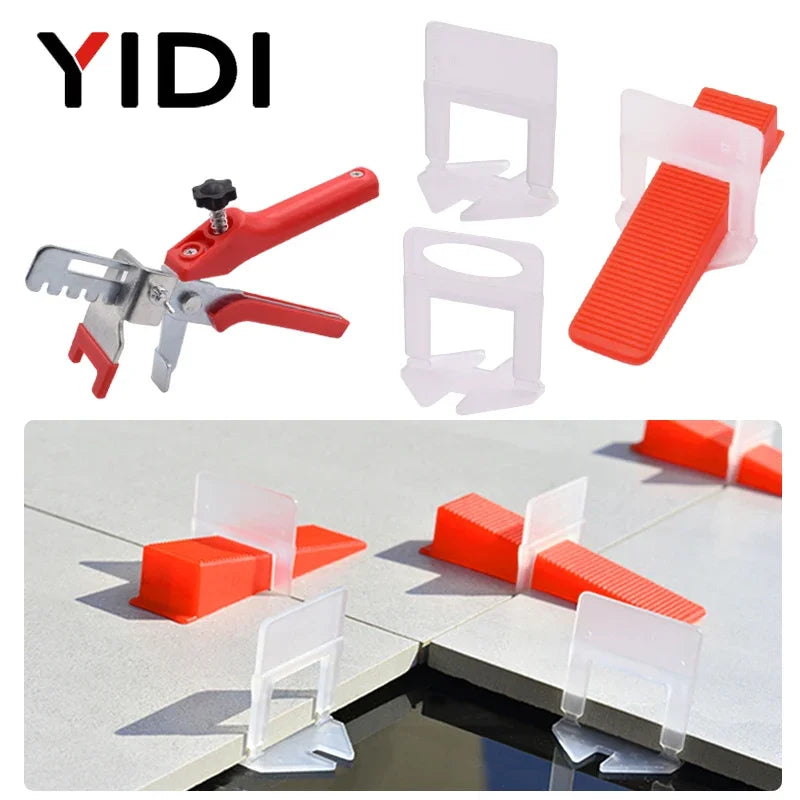 100pcs 1/1.5/2/2.5/3mm Ceramic Tiles Leveling Clips Tile Leveling System Wall Floor Tile Spacer Wedge Tiling Levler Tool Piler