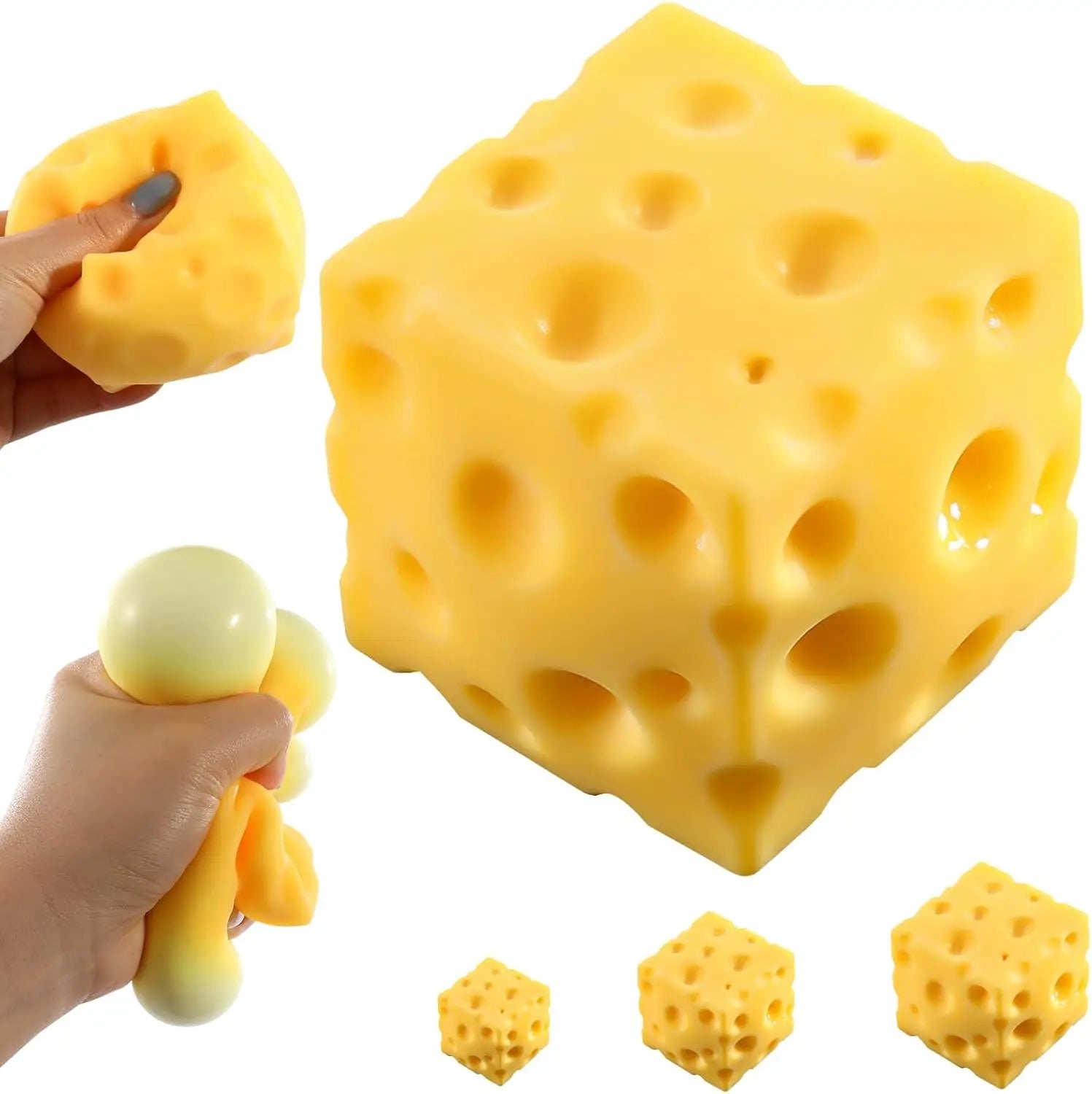 Cheese Squishy,Cheese Block Squeeze Gifts,Squishies Stress Relief Fidget Gift,Stocking Stuffer Novelty Gift for Birthday