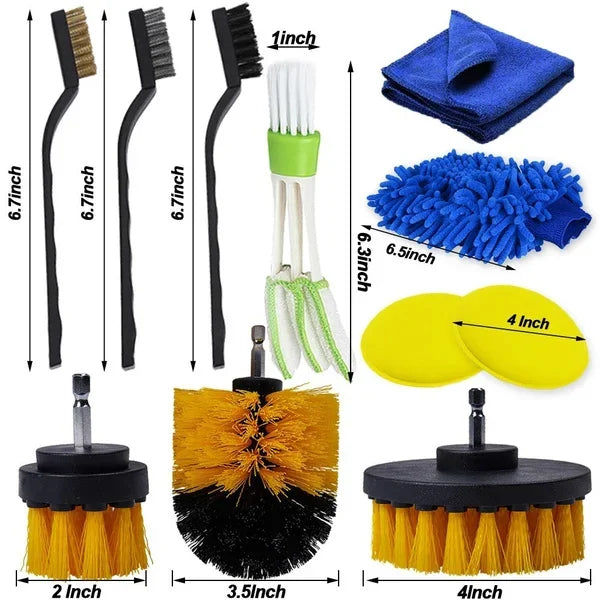 26/17/13/5Pcs Detailing Brush Set Car Cleaning Brushes Power Scrubber Drill Brush For Car Leather Cleaning Tools