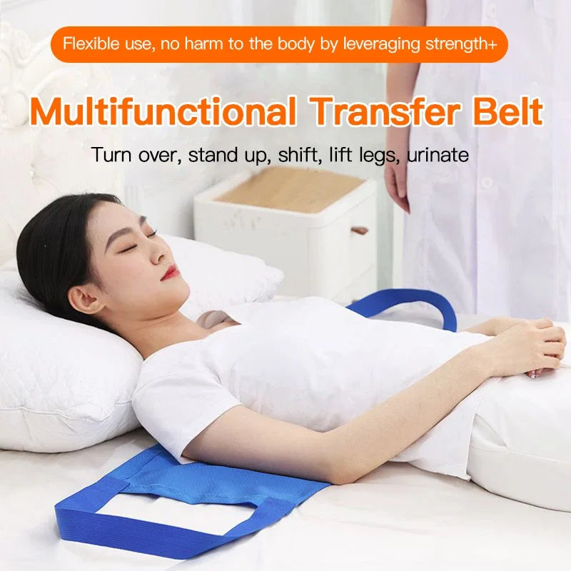 Household Patient Transfer System Soft Stretcher Belt & Repositioning Mat for Bedridden Elderly Nursing Care