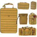 Tactical Car Seat Back Organizer Tactical Vehicle Panel Organizer with 5 Detachable Molle Pouches Universal Fits Most of Vehicle