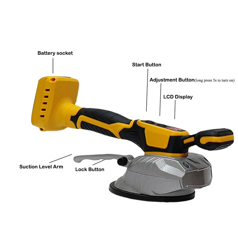 VILASTING Tile Tiling Machine High Loading Capacity Wall Floor Tile Laying VibratingTool 8 Adjustable For Dewalt 18V Battery Pin