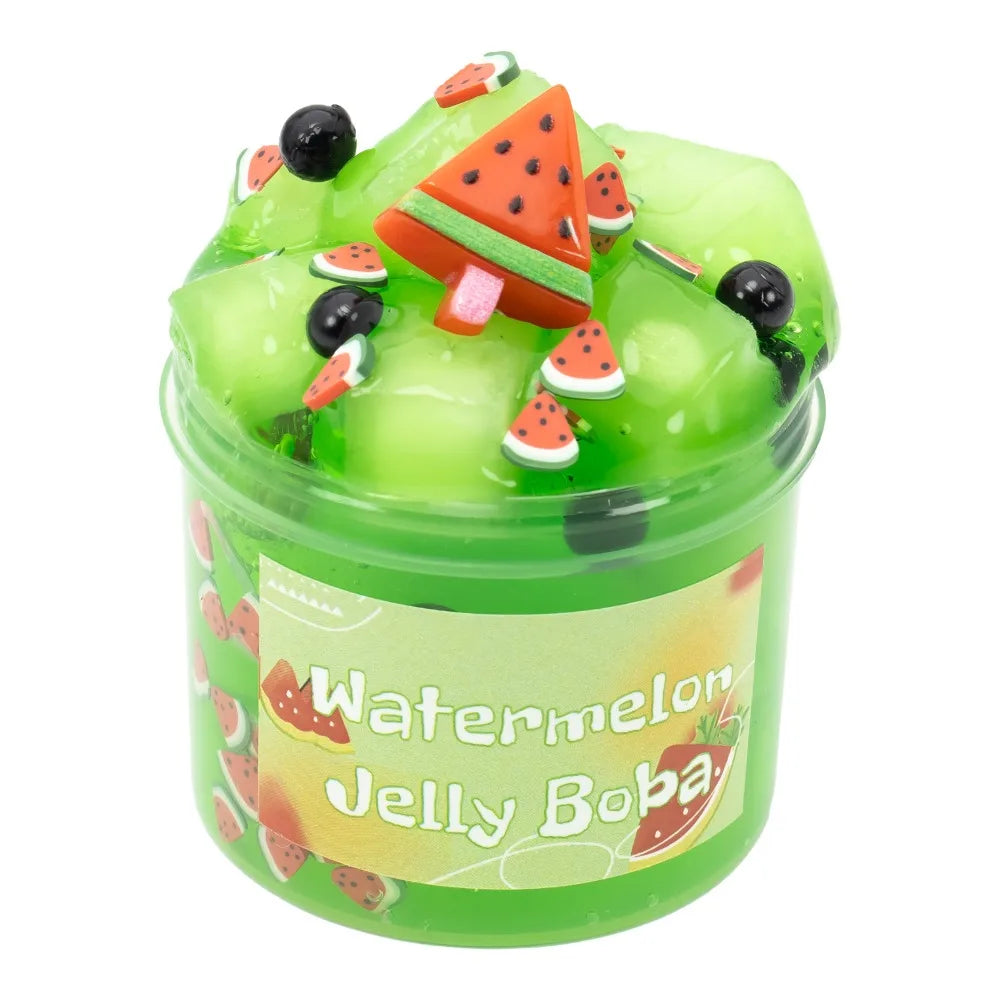 Soft 300ml/70ml Slime Kit Fruit Crunchy Non-Sticky Jelly Cube Slime Glitter Stress Relief Clear Slime Party Favor Gifts