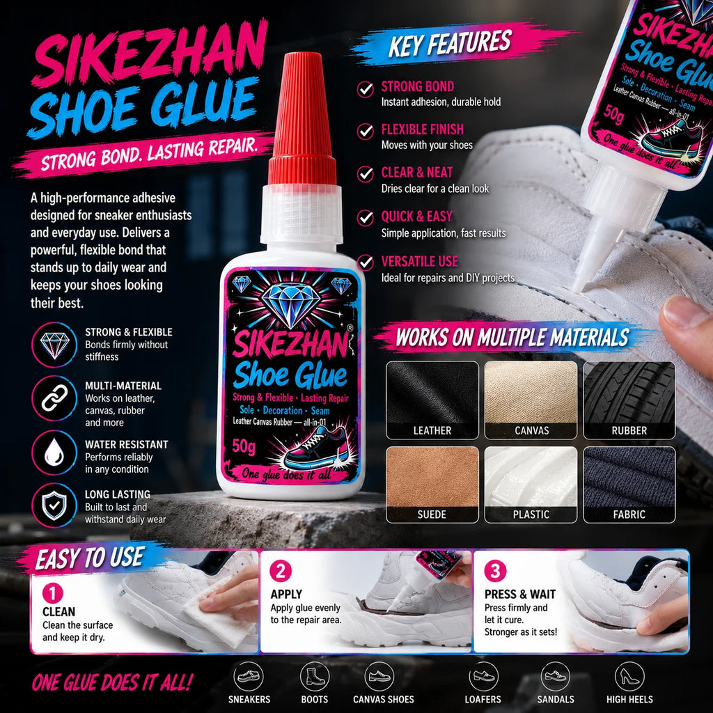 Quick Drying Sneaker Glue Professional Shoe Repair Adhesive for Sports Shoes Sole Separation Repair Transparent Liquid Gel 50g