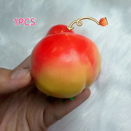 Fruit Peach Handmade Ball Squishy Toy Crispy Sound Slow Rising Stress Relief for Adults Anti-Anxiety Squeeze Sensory Fidget Toy