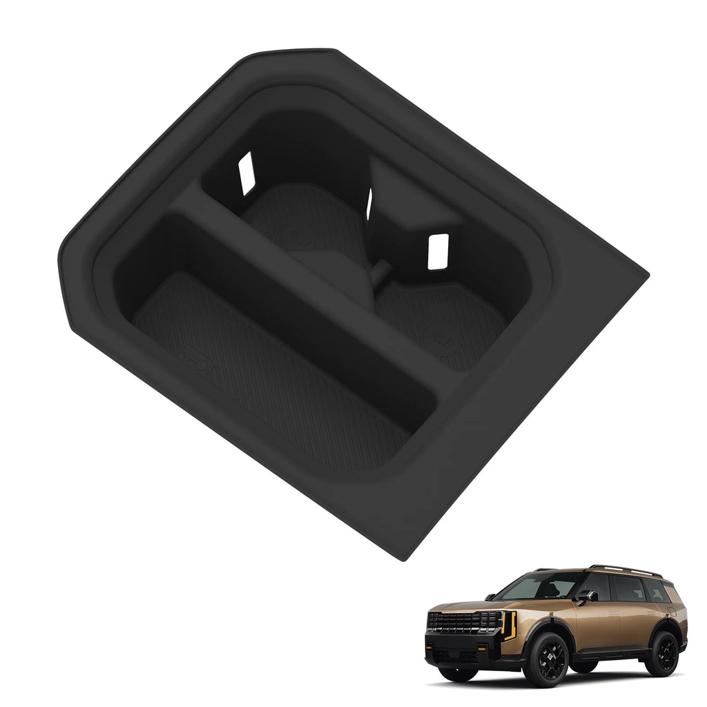 for 2027 Kia Telluride Low Base Trim Center Console Cup Holder Full Wrap Silicone Drinks Car Interior Accessories Black