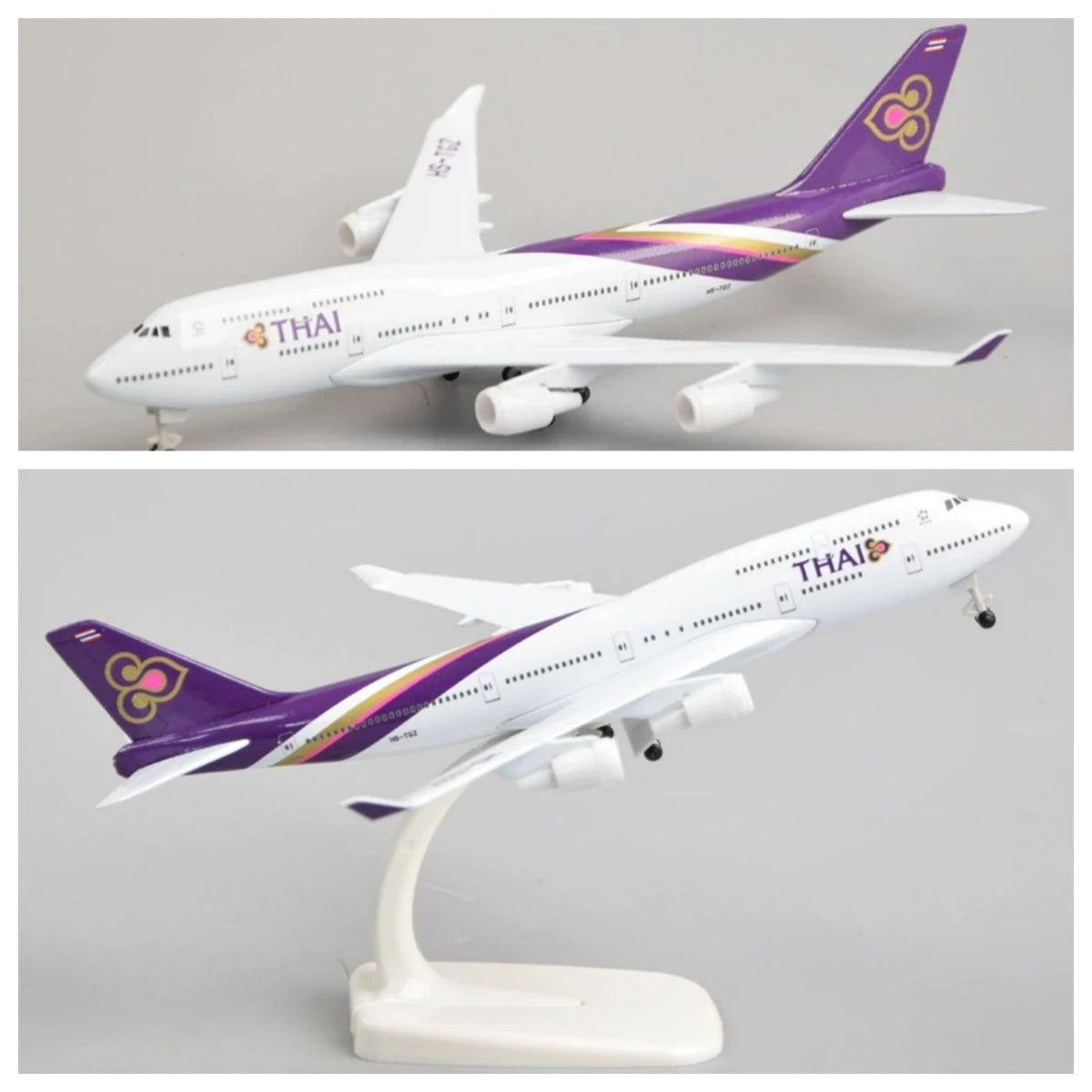 20cm Toy Planes B747 Thai Airways Alloy  Passenger Aircraft Model Metal Scale Aircraft Collected Gift By Aviation Kids Toys for
