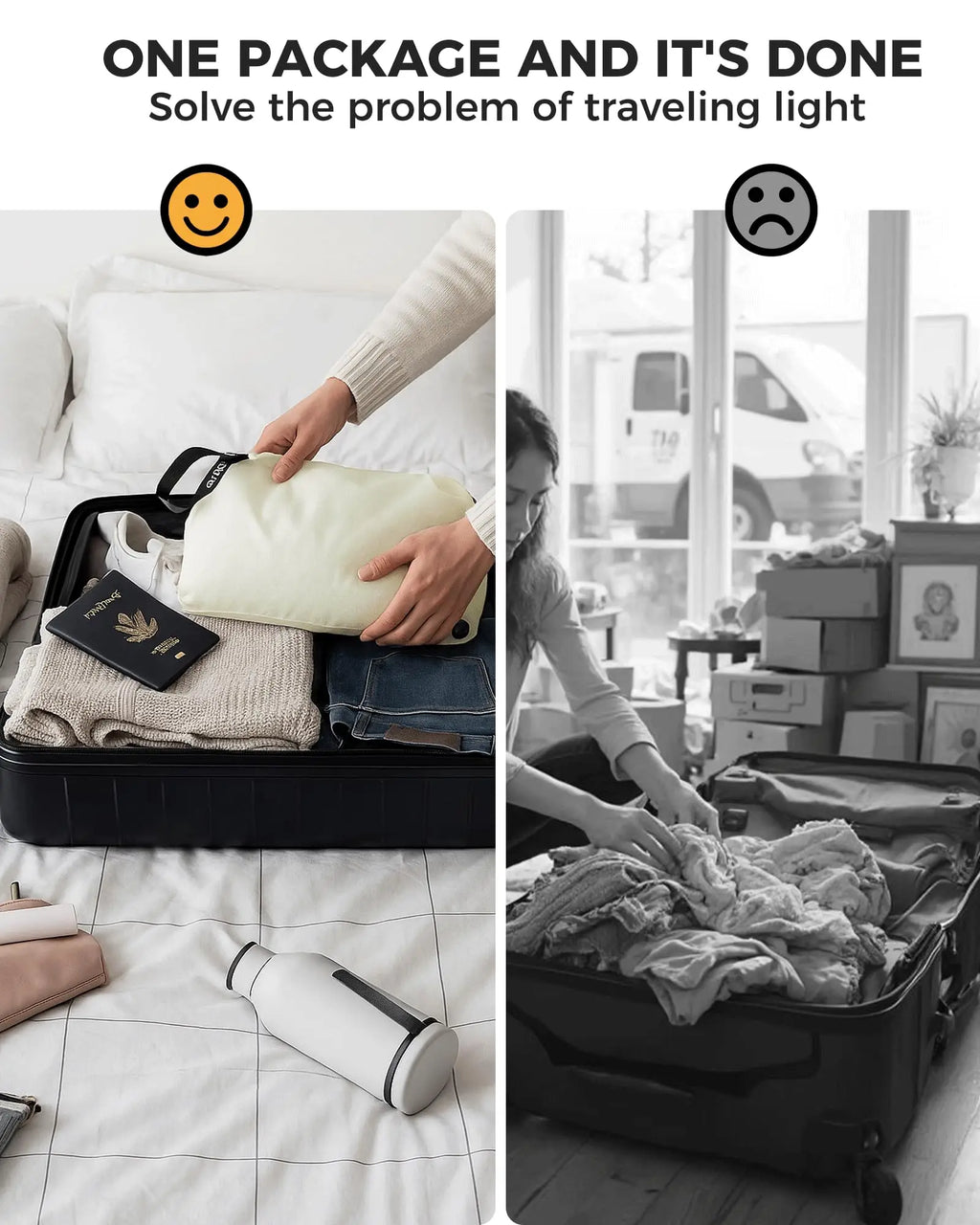 Travel Storage Bag Compression Sack Waterproof No Pump Vacuum Bag Clothes Organizer Space Saving Pouch for Backpacking Gym