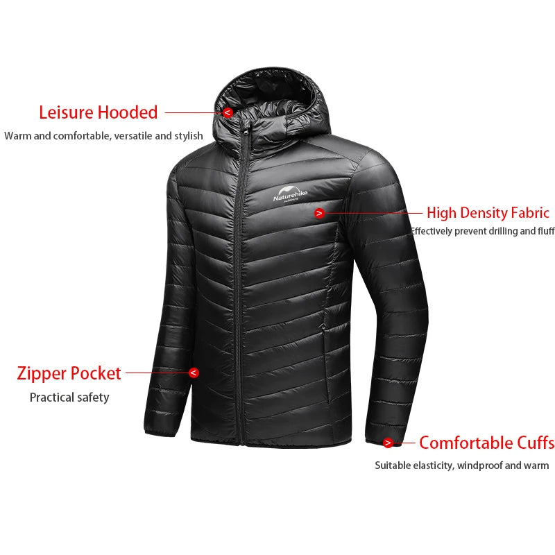 Naturehike Autumn Winter New Jacket Upgrade 800 Ultra Dry Duck's Down Jacket Man Outdoor Camping Coat Ultralight Hiking Jackets