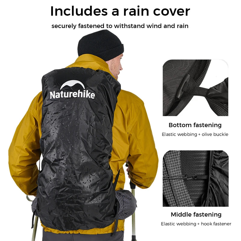 Naturehike Rock 2.0 Hiking Backpack Large Capacity Outdoor Backpack for Leisure Sports and Travel Climbing Camping Backpack