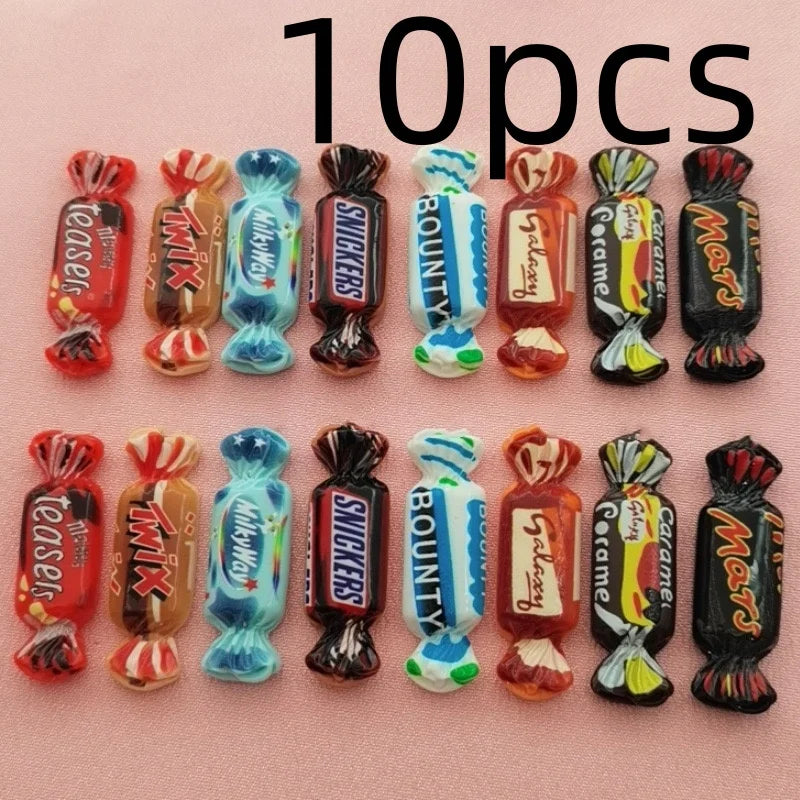 10pcs simulation candy and food toy resin pendant, DIY jewelry making earrings, keychain accessories