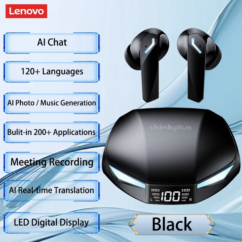 New Lenovo XT53 AI Bluetooth V5.4 Earphones Multiple Languages Translation Headphones Deep Bass Sound With HD Calls Work Earbuds