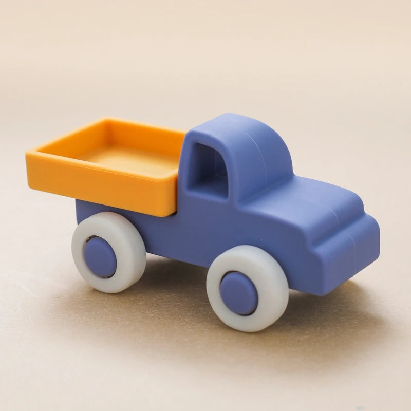 1PCS Silicone Car Building Block Toy Boys And Girls 0-12 Months Teething Toys Baby Hands Montessori Toys Children Christmas Gift