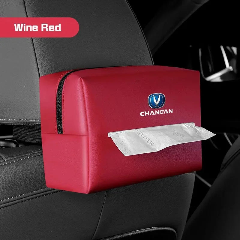 PU Leather Car Hanging Tissue Box for Changan CS55 PLUS CS75 PLUS CS35 ALSVIN S07 S05 PLUS MAX UNI-V Waterproof Auto Accessories