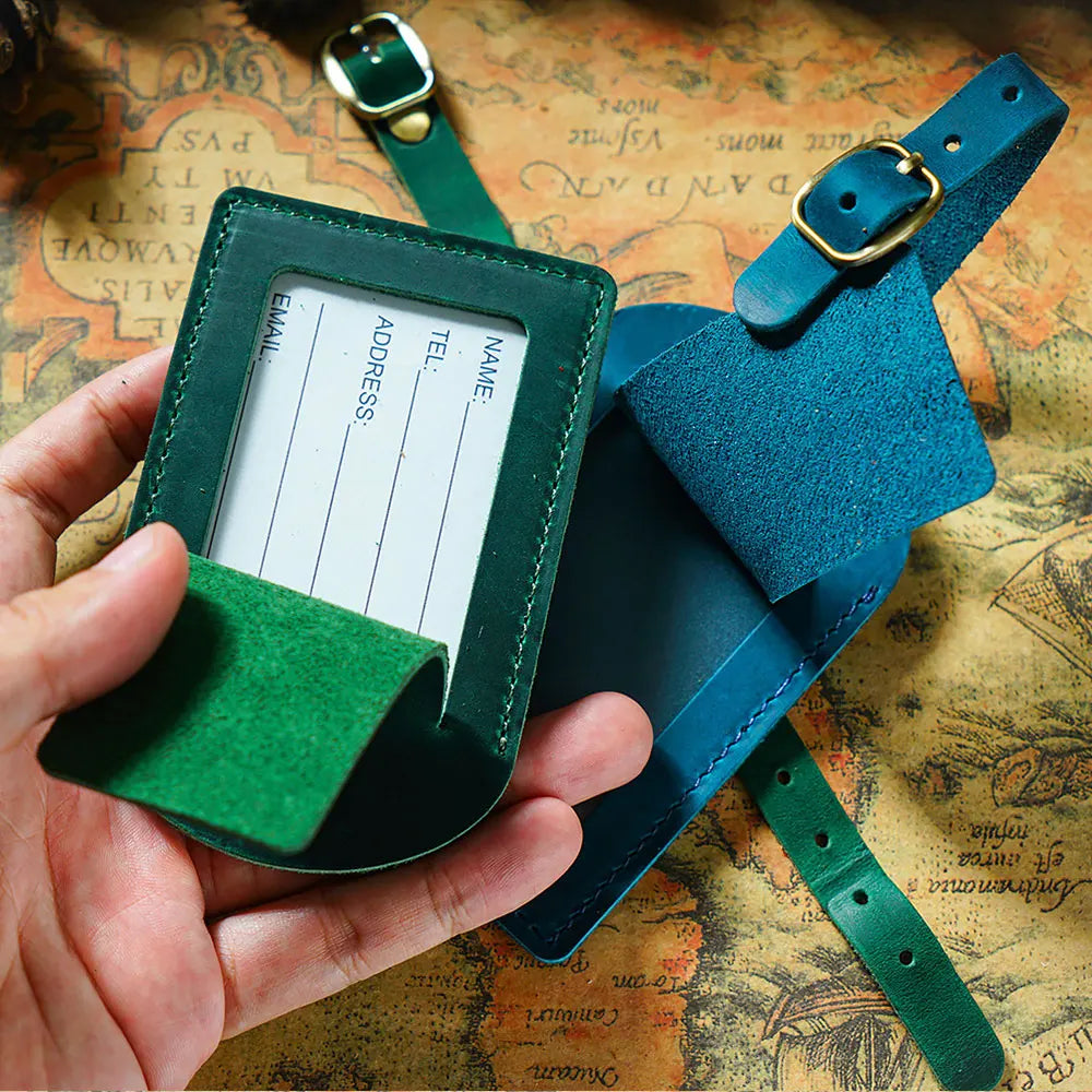 Customized Name, Top Layer Cowhide Plane Boarding Pass, Creative Suitcase Tag, Checked Boarding Leather Luggage Tag